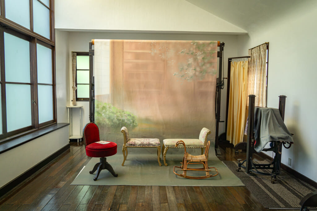 un estudio de fotografía del período Meiji