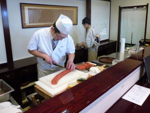 Cocina del restaurante Shintaku de Murakami.