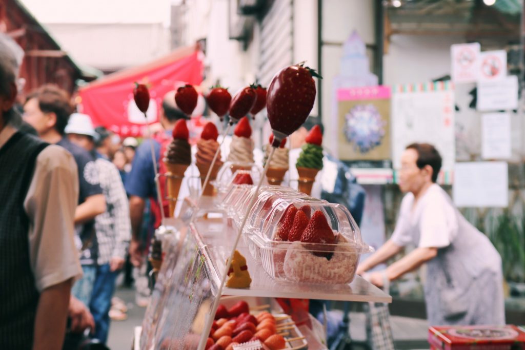 Un daifuku de anko y fresa
