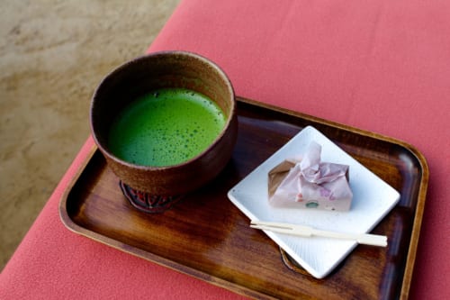 Té verde en Korakuen, Okayama, Isla de Honshu, Japón
