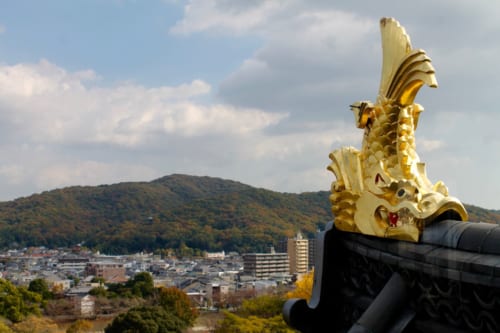 El castillo de Okayama, Okayama, Isla de Honshu, Japón