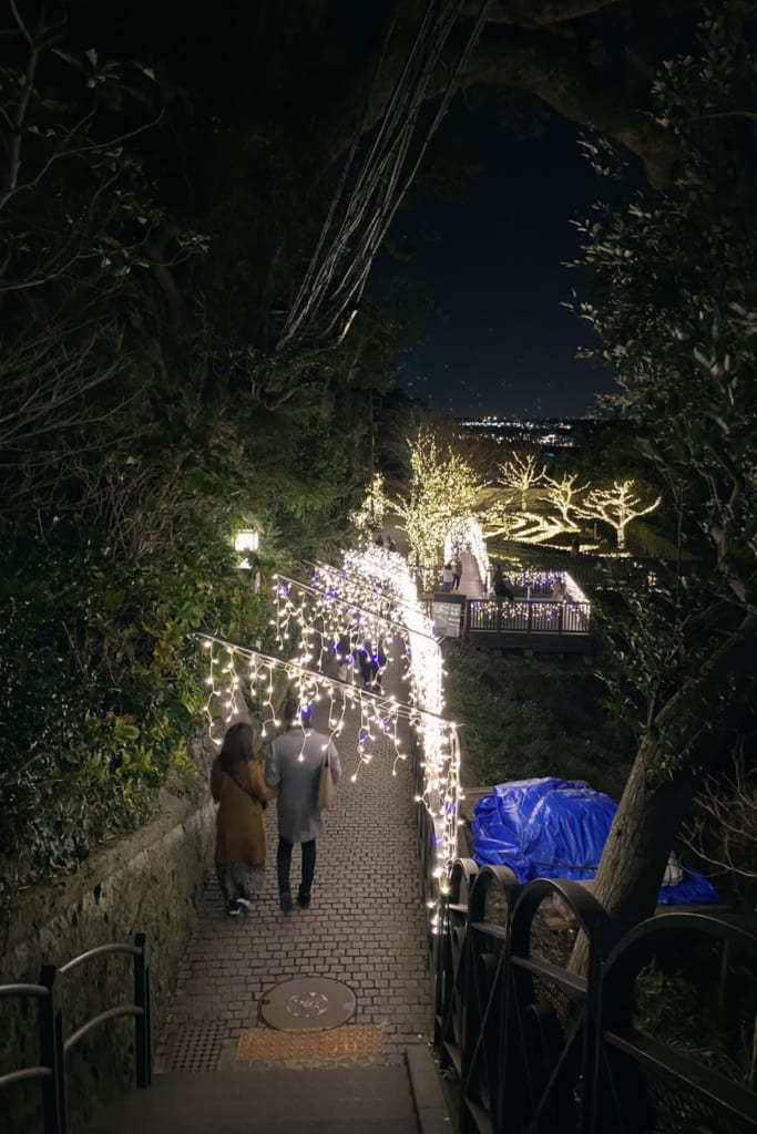 Luces exteriores, Enoshima, Kanagawa, Japón