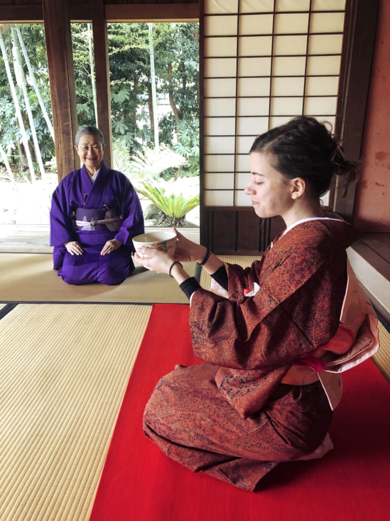 Experiencia de la ceremonia del té, Ciudad samurai, Izumi, Kagoshima, Japón