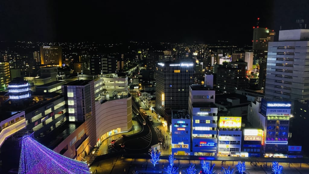 La noche en la ciudad de Oita