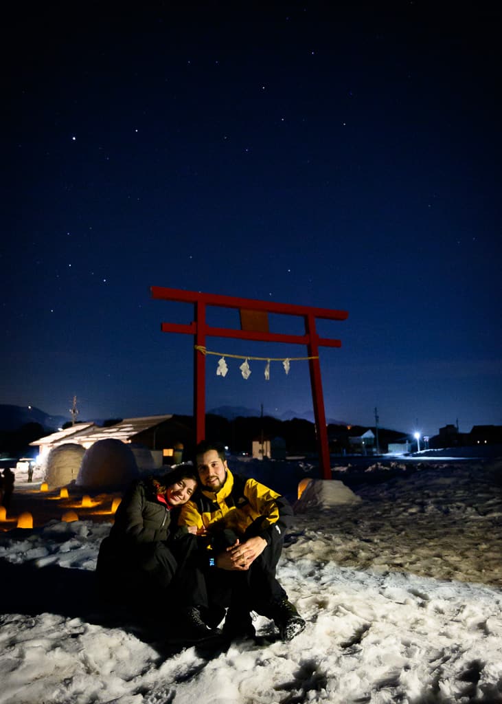 Vistas nocturnas con Maria y Hernán en Iiyama