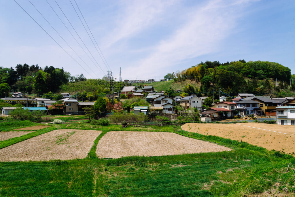Los paisajes entre el Hitsujiyama Park y la estación de Yokose
