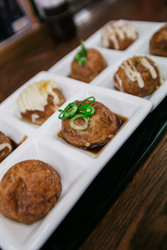 vista detalle de takoyaki