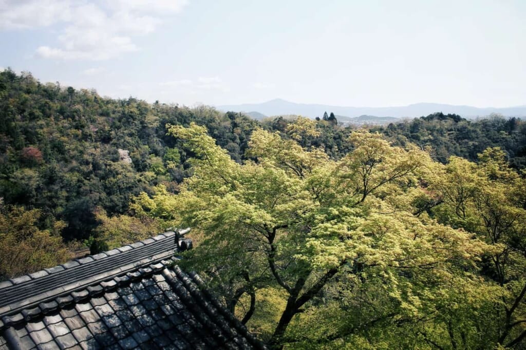 El balcón del templo Daihikaku Senkoji, en Arashiyama