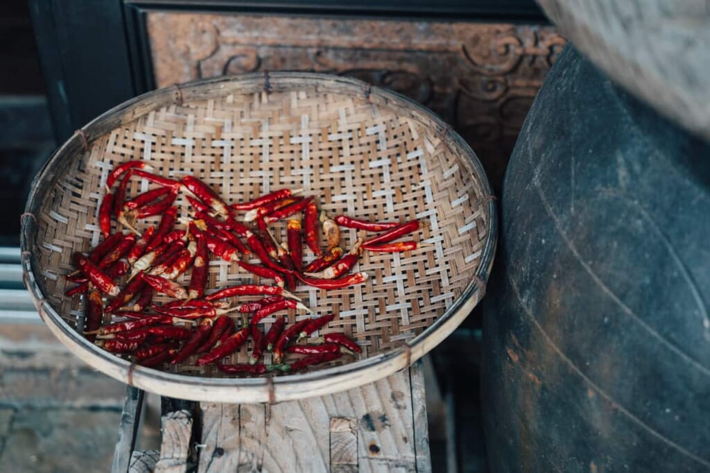 Comida tradicional en la kominka