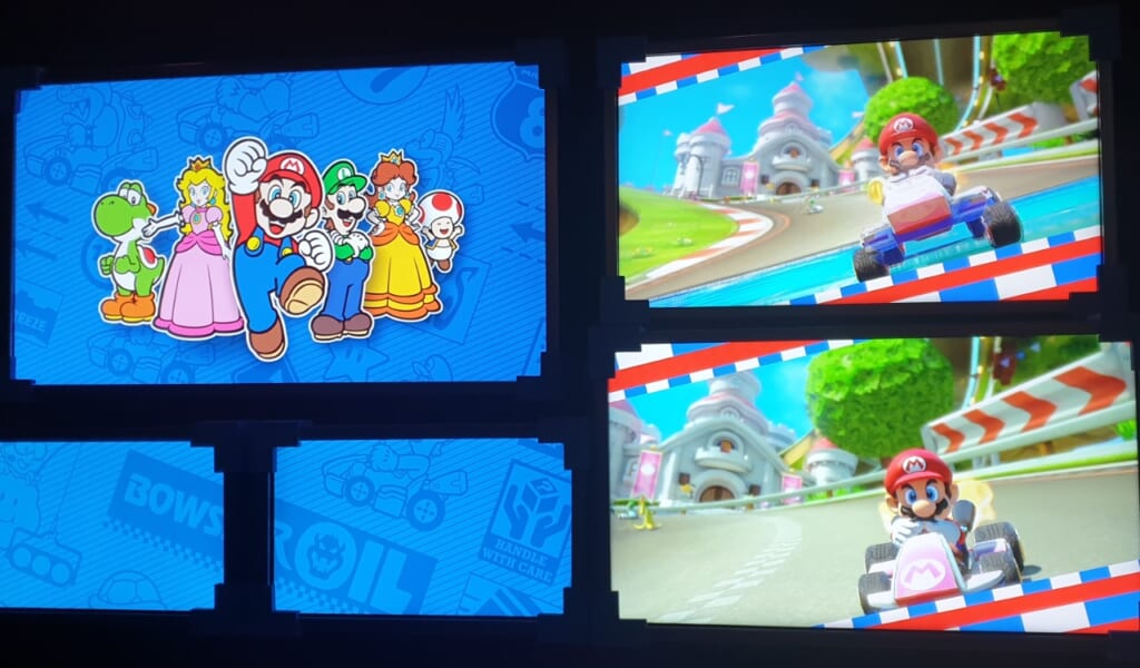Pantallas de la atracción Mario Kart en Super Nintendo World