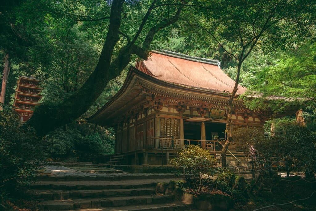 El edificio principal del templo Murouji cerca de Koyasan