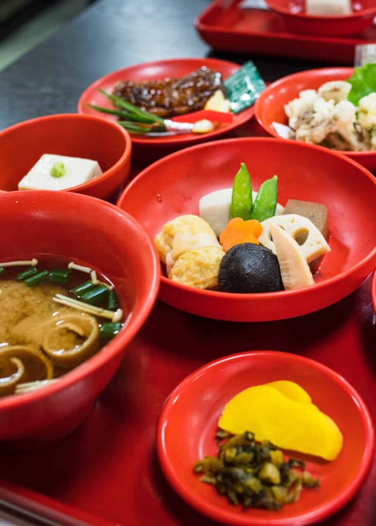 La comida vegana del templo en Shizuoka