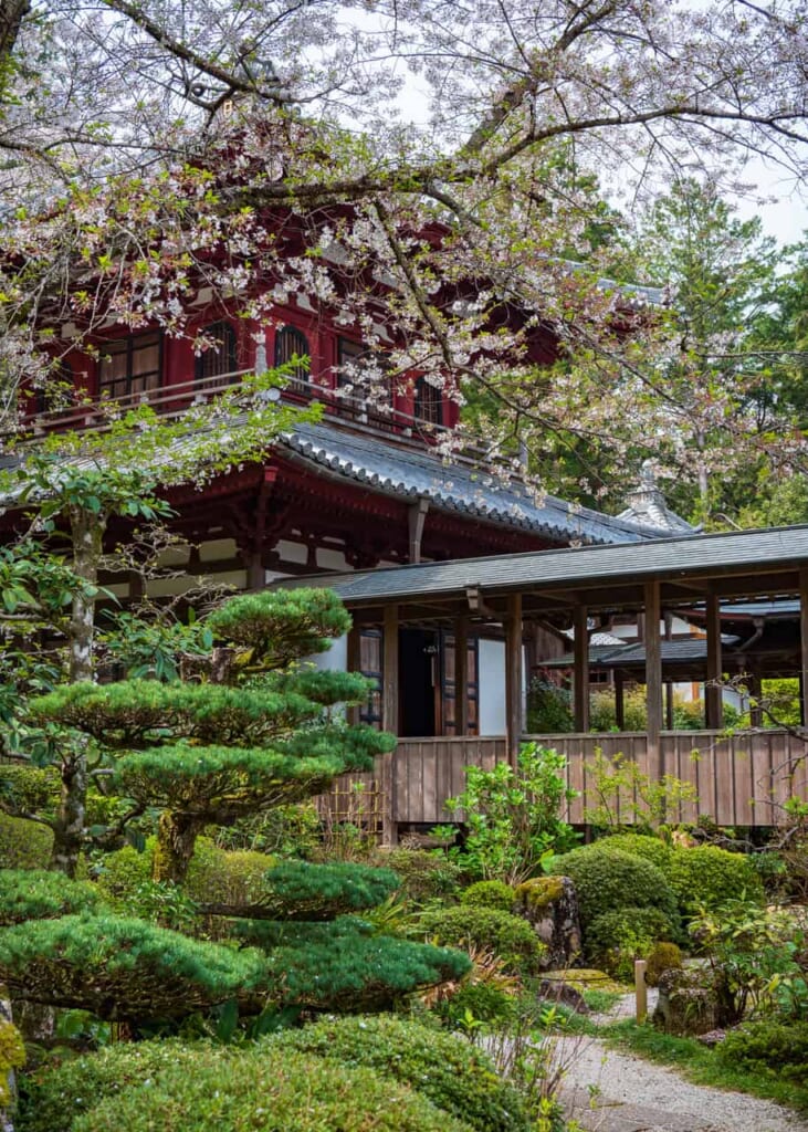 El exterior del templo Ryotan-ji está rodeado de naturaleza