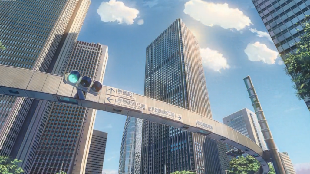 Escena de Your Name en cruce de Kita-dori
