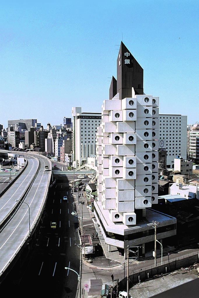 vista de Nakagin Capsule Tower en 1972