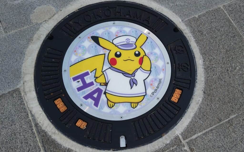 Tapas de alcantarilla de Pokémon en Yokohama