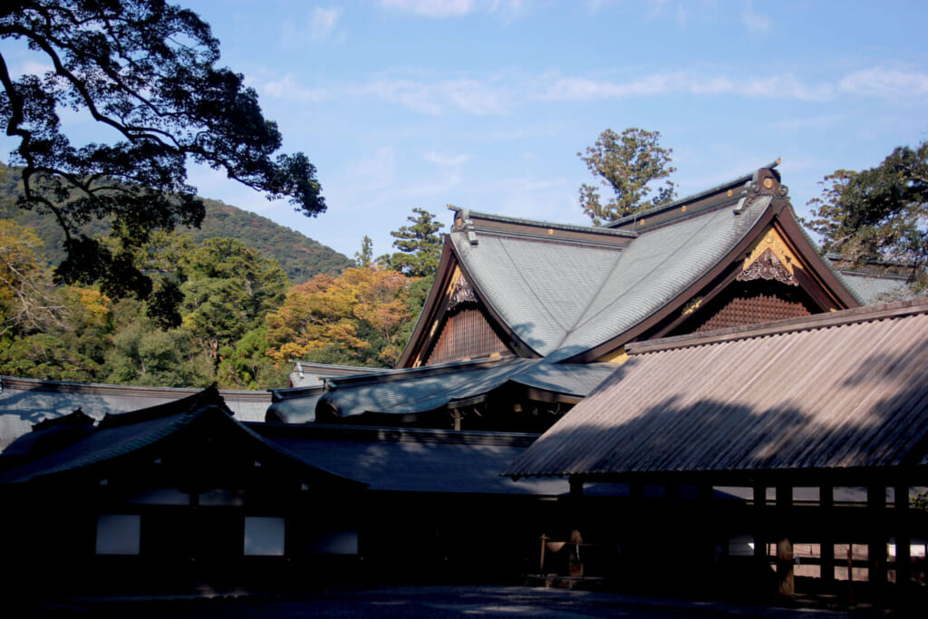 Tejado del santuario Naiku en Ise Jingu