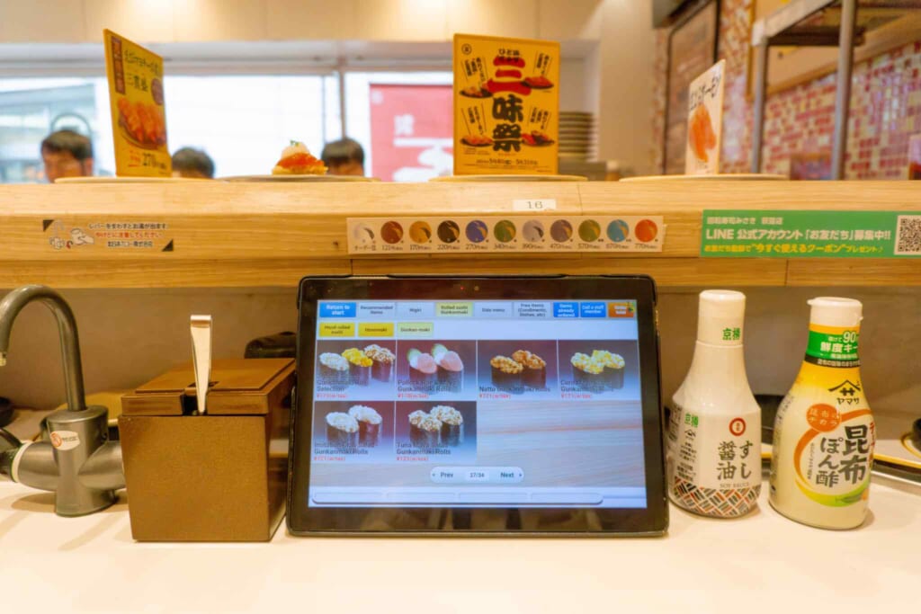 tableta para elegir tu sushi