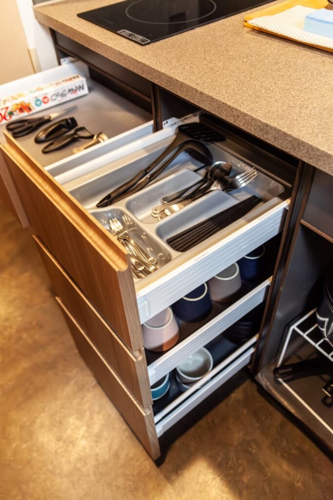 Cocina equipada en habitación de MONday Apart Premium Kyoto Station