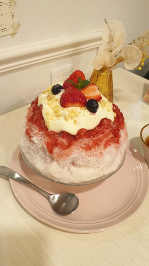 Kakigori con frutos del bosque