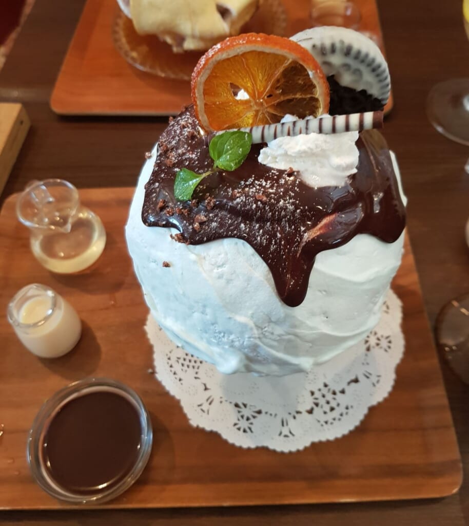 Kakigori de chocolate con menta