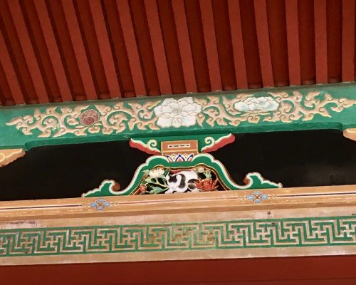 Eine schlafende Katze (Nemurineko), Nikko Toshogu, Tochigi, Japan.