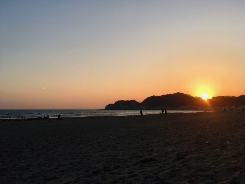 The beach of Kamakura, Japan. 