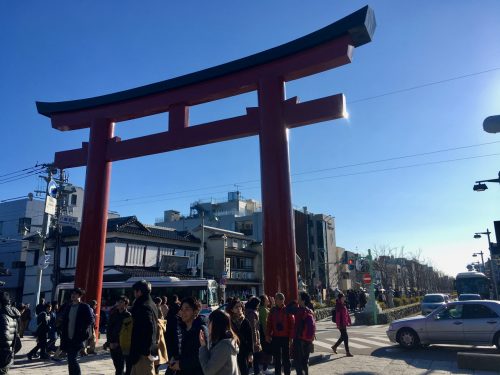 Tori Gate of Tsurugaoka Hachimangu Shrine in Kamakura, Japan. 