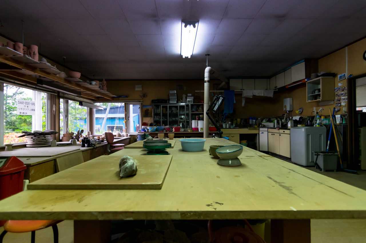 Der Arbeitsraum in Hokujigama, Koshimizu.