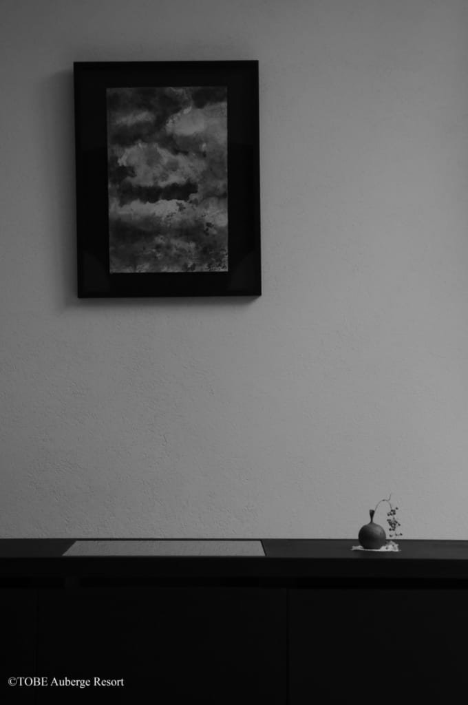 Ausstattung der Zimmer des Resorts, Ehime, Shikoku, Japan.