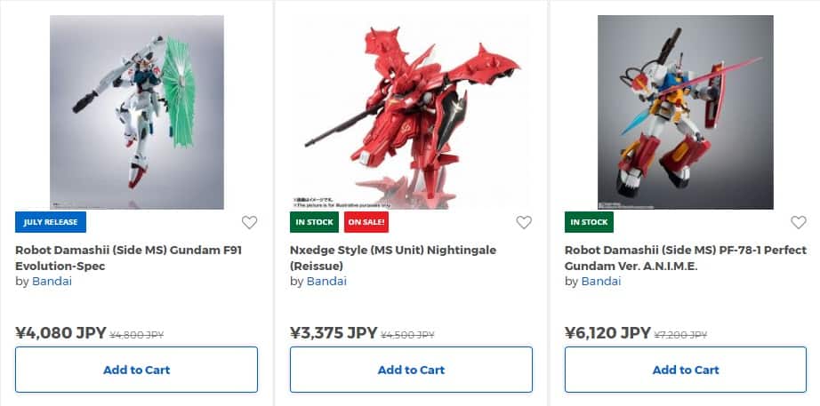 Website von HobbyLink Japan.