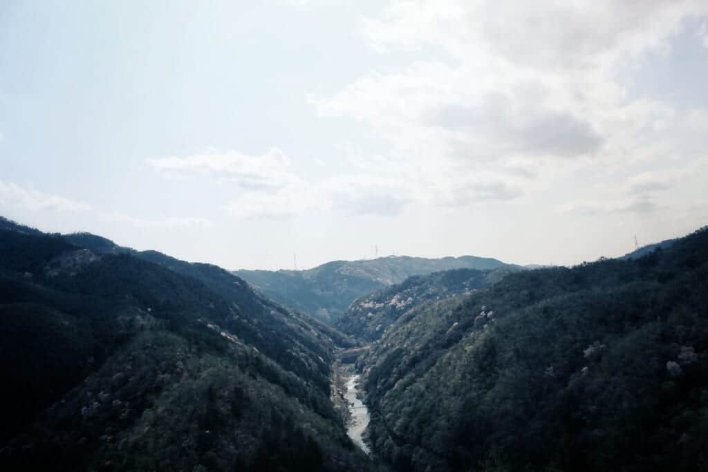 Panaromanlick auf die Schlucht in Arashiyama.