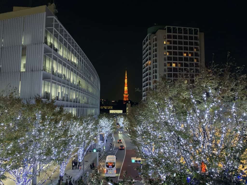 Sich die Winterbeleuchtung ansehen ist eines der Dinge, was man zu Weihnachten in Japan machen kann.