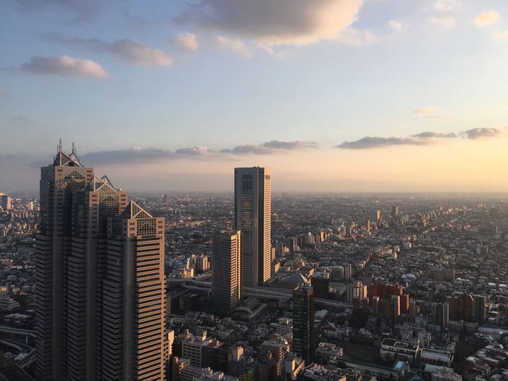 Der Ausblick von der Aussichtsplattform des Tokyo Metropolitan Government Building.