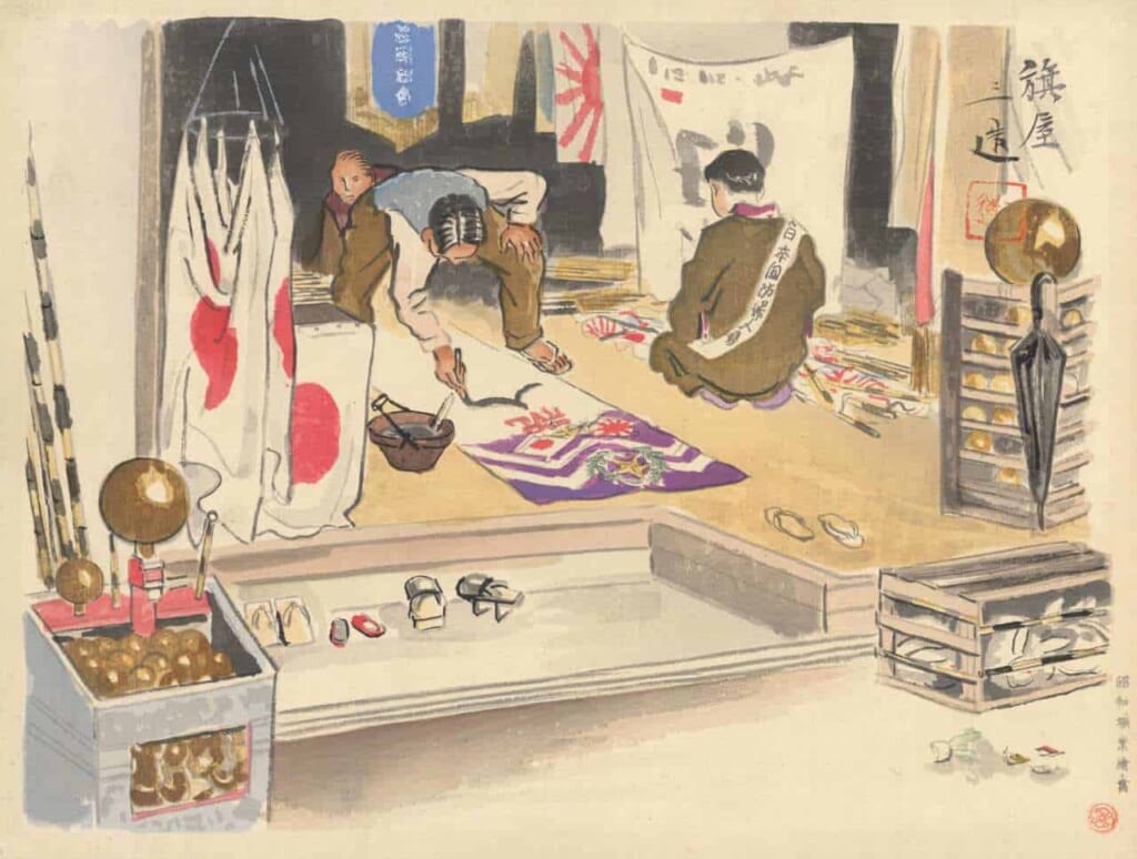 Ein Flaggenhändler.