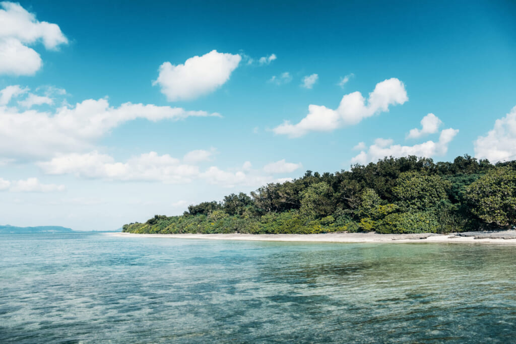 Strand auf der Insel Taketomi, Okinawa.