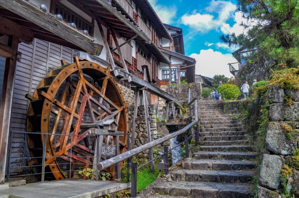 Traditionelle Häuser in Magome, Japan.