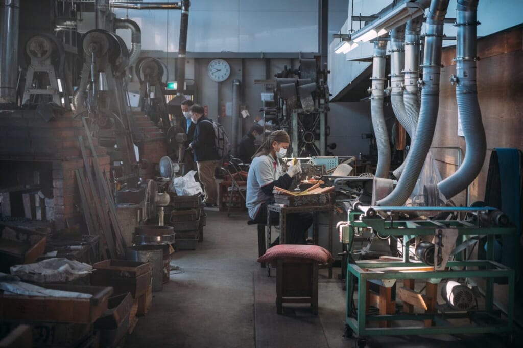 Traditionelle Werkstadt im Takefu Messerdorf in Echizen.