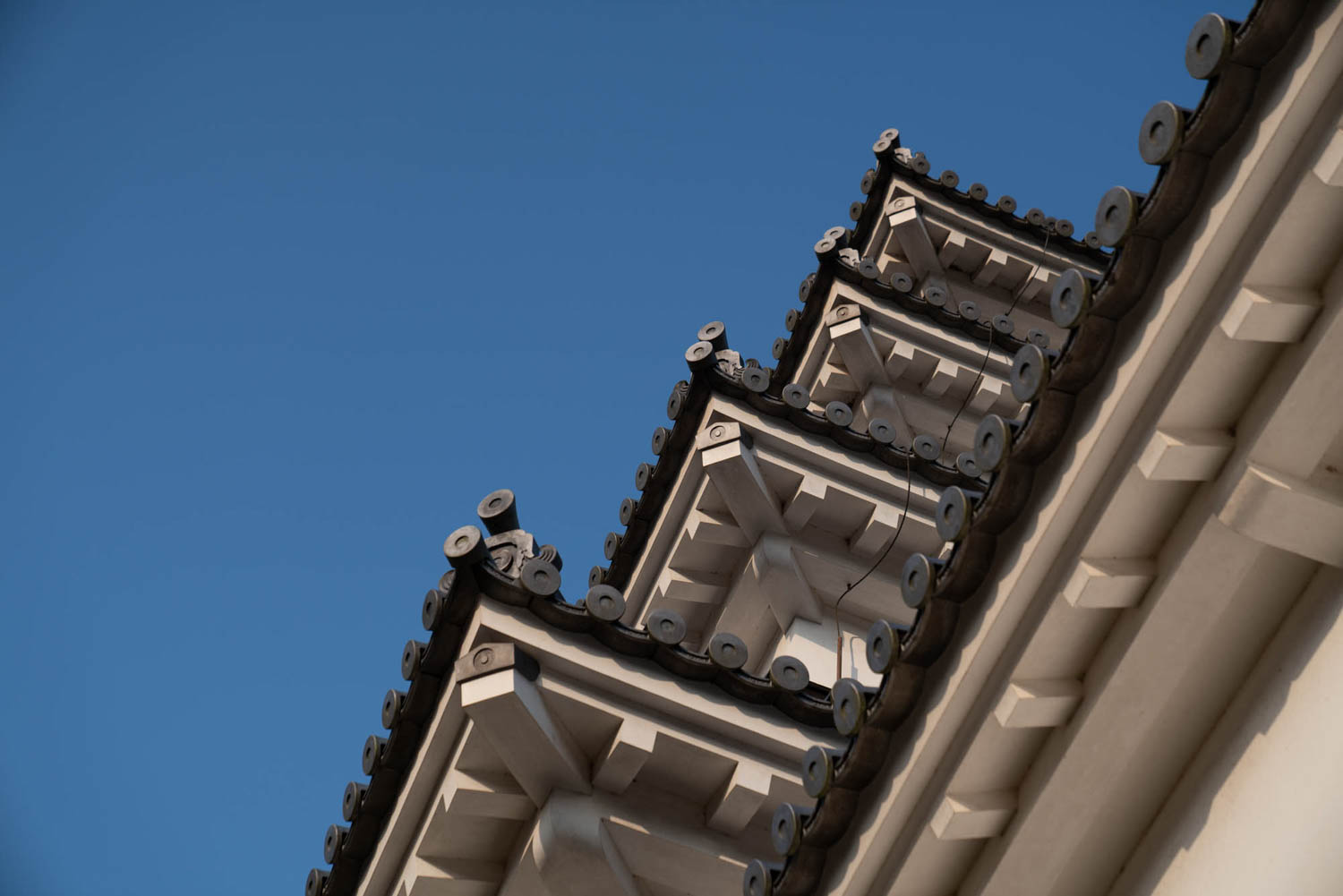 Das Dach einer japanischen Burg.