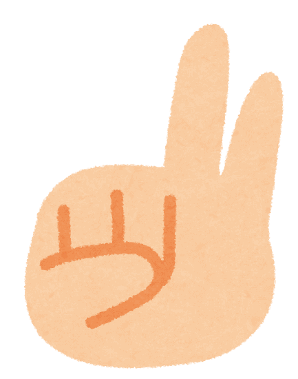 Hand mit zwei Fingern.