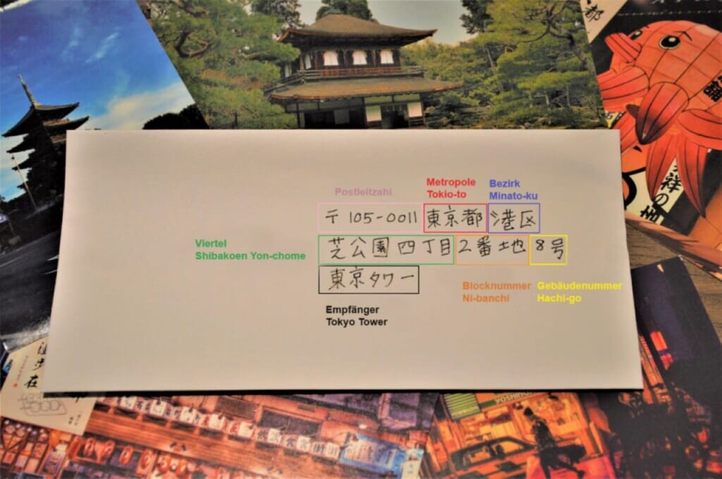 Japanische Adresse in Kanji