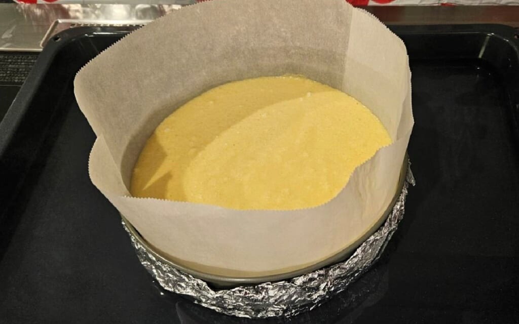 Backen eines japanischen Käsekuchen